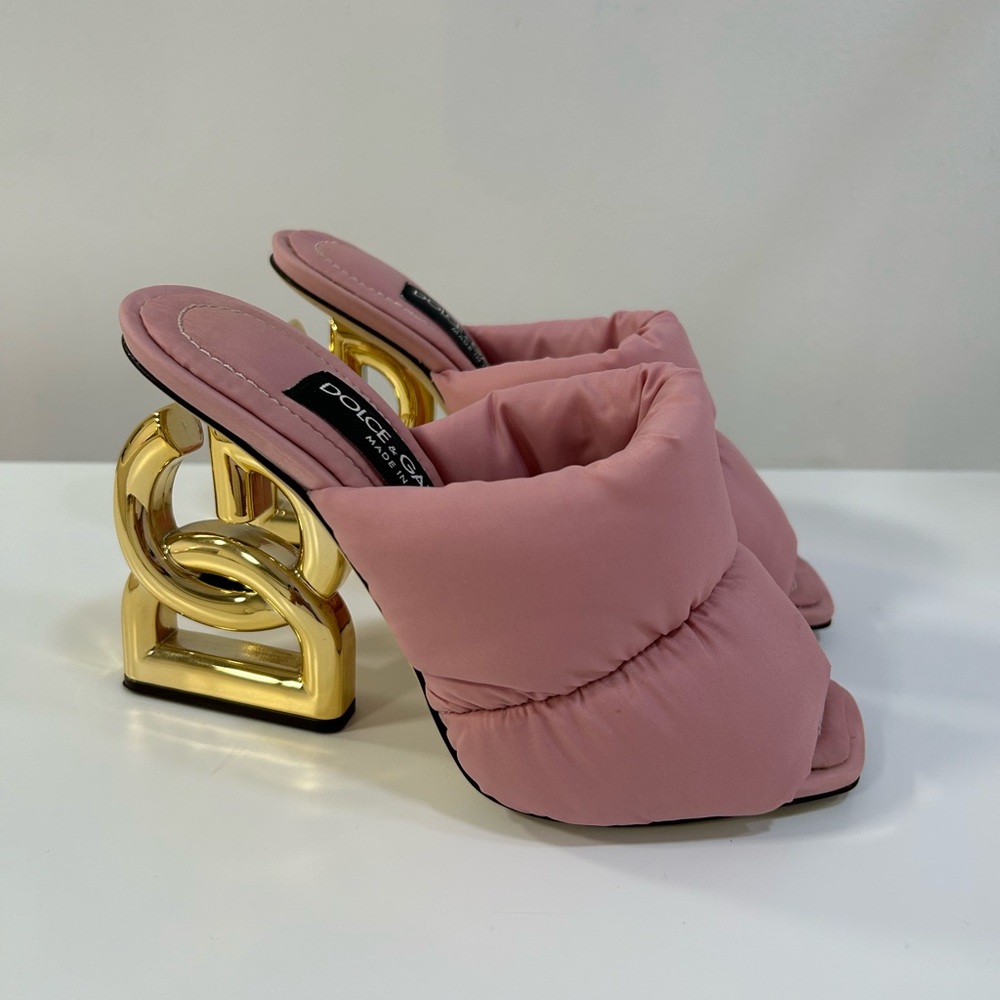 Dolce & Gabbana Quilted Nylon Pink Heels